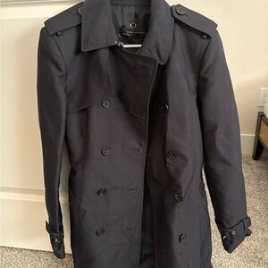Zara Black Trench Coat with Epaulettes and Buckle Straps